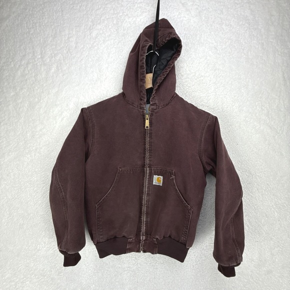 Carhartt Mid-Weight Quilt Lined Jacket Youth Medium Y06 BRG Burgundy